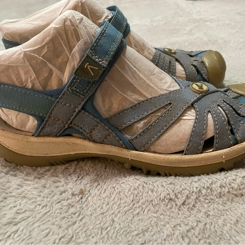 Keen Blue Sandals with Adjustable Strap and Cutout Design 5.5 - Picture 4 of 13